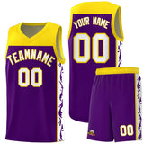 Custom Purple Side Pattern Sports Uniform Basketball Jersey