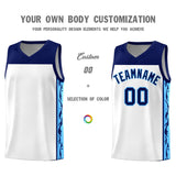 Custom White Side Pattern Sports Uniform Basketball Jersey