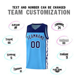 Custom Light Blue Side Pattern Sports Uniform Basketball Jersey