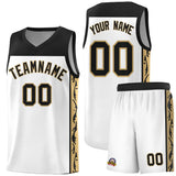 Custom White Side Pattern Sports Uniform Basketball Jersey