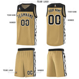 Custom Light Brown Side Pattern Sports Uniform Basketball Jersey
