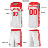 Custom White Side Pattern Sports Uniform Basketball Jersey