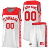Custom White Side Pattern Sports Uniform Basketball Jersey