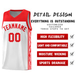 Custom White Side Pattern Sports Uniform Basketball Jersey