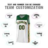 Custom White Side Pattern Sports Uniform Basketball Jersey