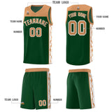 Custom Green Side Pattern Sports Uniform Basketball Jersey