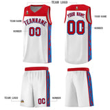 Custom White Side Pattern Sports Uniform Basketball Jersey