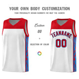 Custom White Side Pattern Sports Uniform Basketball Jersey