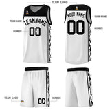 Custom White Side Pattern Sports Uniform Basketball Jersey
