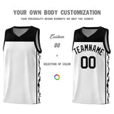 Custom White Side Pattern Sports Uniform Basketball Jersey