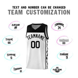 Custom White Side Pattern Sports Uniform Basketball Jersey