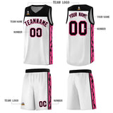Custom White Side Pattern Sports Uniform Basketball Jersey