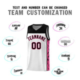 Custom White Side Pattern Sports Uniform Basketball Jersey