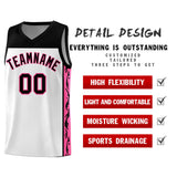 Custom White Side Pattern Sports Uniform Basketball Jersey