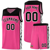 Custom Pink Side Pattern Sports Uniform Basketball Jersey