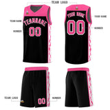Custom Black Side Pattern Sports Uniform Basketball Jersey