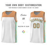 Custom White Side Pattern Sports Uniform Basketball Jersey