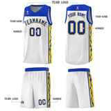 Custom White Side Pattern Sports Uniform Basketball Jersey