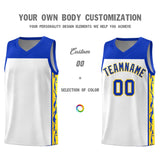Custom White Side Pattern Sports Uniform Basketball Jersey