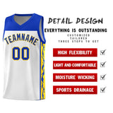Custom White Side Pattern Sports Uniform Basketball Jersey