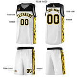 Custom White Side Pattern Sports Uniform Basketball Jersey