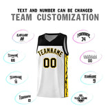 Custom White Side Pattern Sports Uniform Basketball Jersey