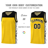 Custom Gold Side Pattern Sports Uniform Basketball Jersey