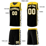 Custom Black Side Pattern Sports Uniform Basketball Jersey