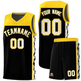 Custom Black Side Pattern Sports Uniform Basketball Jersey