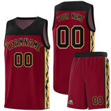 Custom Crimson Side Pattern Sports Uniform Basketball Jersey