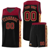 Custom Black Side Pattern Sports Uniform Basketball Jersey