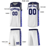 Custom White Side Pattern Sports Uniform Basketball Jersey
