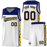 Custom White Side Pattern Sports Uniform Basketball Jersey