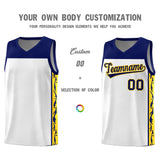Custom White Side Pattern Sports Uniform Basketball Jersey