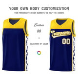 Custom Navy Side Pattern Sports Uniform Basketball Jersey