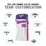 Custom White Side Pattern Sports Uniform Basketball Jersey