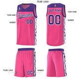 Custom Pink Side Pattern Sports Uniform Basketball Jersey