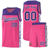 Custom Pink Side Pattern Sports Uniform Basketball Jersey
