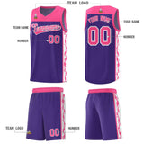 Custom Purple Side Pattern Sports Uniform Basketball Jersey
