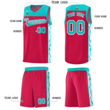 Custom Red Side Pattern Sports Uniform Basketball Jersey