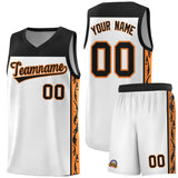 Custom White Side Pattern Sports Uniform Basketball Jersey