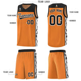 Custom Gold Orange Side Pattern Sports Uniform Basketball Jersey