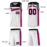 Custom White Side Pattern Sports Uniform Basketball Jersey
