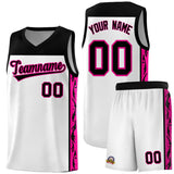 Custom White Side Pattern Sports Uniform Basketball Jersey