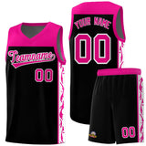 Custom Black Side Pattern Sports Uniform Basketball Jersey
