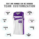 Custom White Side Pattern Sports Uniform Basketball Jersey