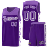 Custom Purple Side Pattern Sports Uniform Basketball Jersey