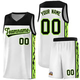 Custom White Side Pattern Sports Uniform Basketball Jersey