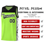Custom Neon Green Side Pattern Sports Uniform Basketball Jersey