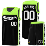 Custom Black Side Pattern Sports Uniform Basketball Jersey